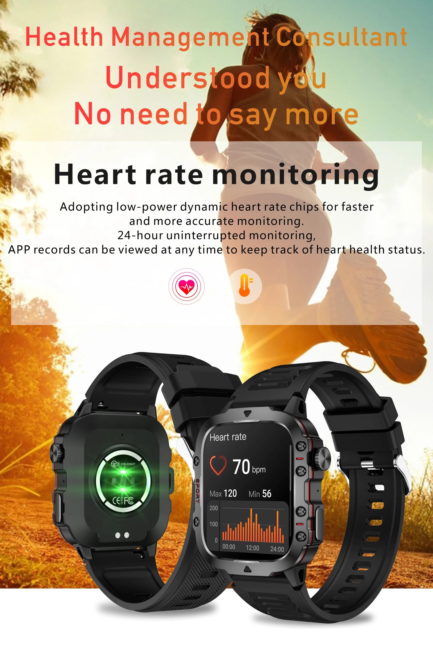 2024 Rugged Military Smart Watch Men Outdoor Watches lP68 Waterproof 2.01" Al Voice Bluetooth Call Smartwatch For Android lOS