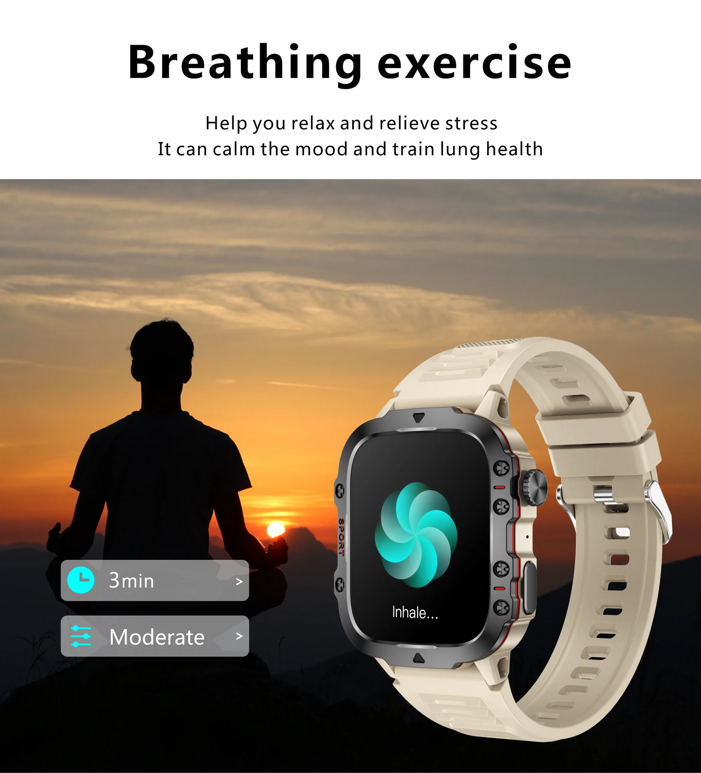 2024 Outdoor Smart Watch Men 2.01" Screen 3AT Waterproof Watches Bluetooth Call Ai Voice Sport Smartwatch For Android Xiaomi IOS