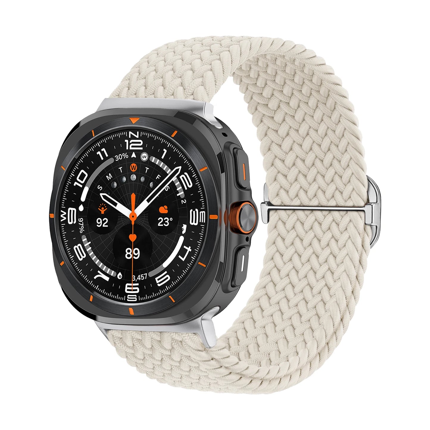 Braided Loop For Samsung Galaxy Watch 7 Ultra Band 47mm Adjustable Metal connector Nylon bracelet Galaxy watch Ultra Strap 47 mm