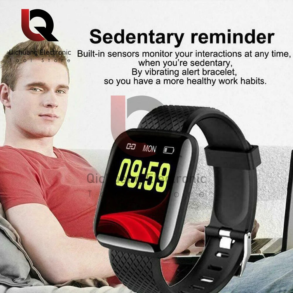 116plus Waterproof Smart Watch Smart Bracelet Step Counting Multi Sport Mode Message Reminder Heart Rate Monitor Blood Pressure