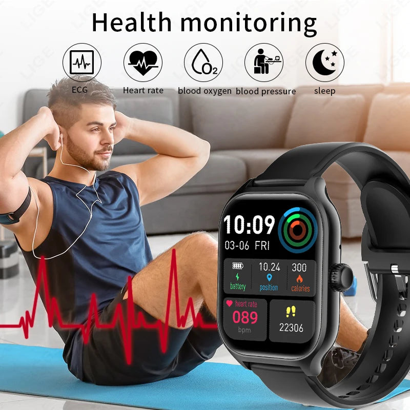 ECG+PPG Smart Watch Men Heart Rate blood Pressure Blood Oxygen Monitoring Health triple Loop Bluetooth Call Smartwatch Women