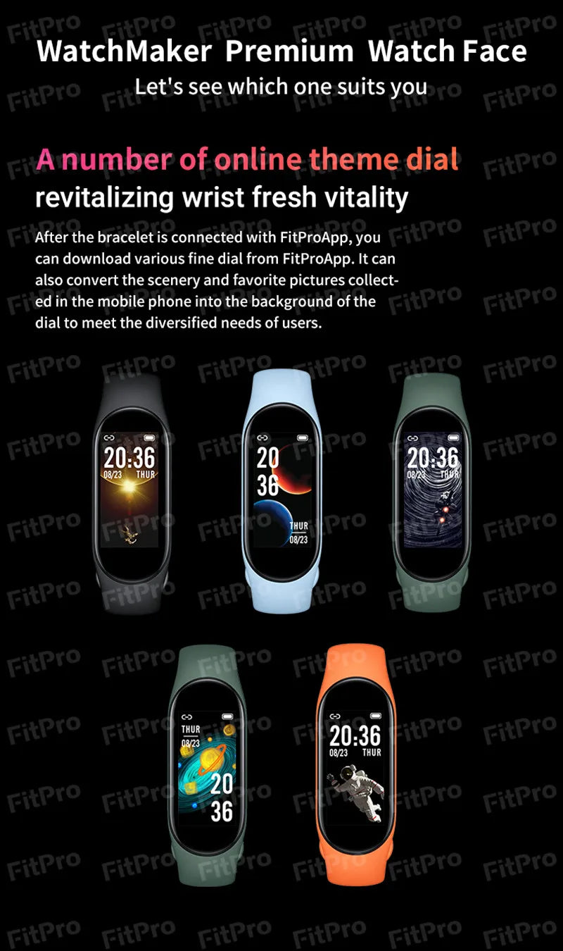 Band 7 Smart Watch Men Women 2023 Bluetooth Smartband Heart Rate Fitness Tracker Fashion Sports Smart Bracelet for Android IOS