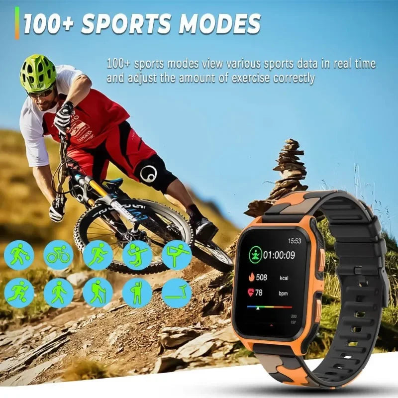 FILIEKEU 2024 smart watch  men bluetooth call watches sports waterproof black sillicone smartwatch  man