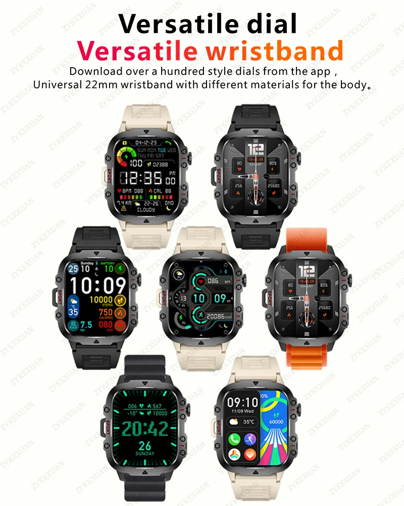 2024 New Rugged Military GPS Smart Watch Men AMOLED HD Screen Heart Rate Bluetooth Call Waterproof Outdoor SmartWatch For Xiaomi