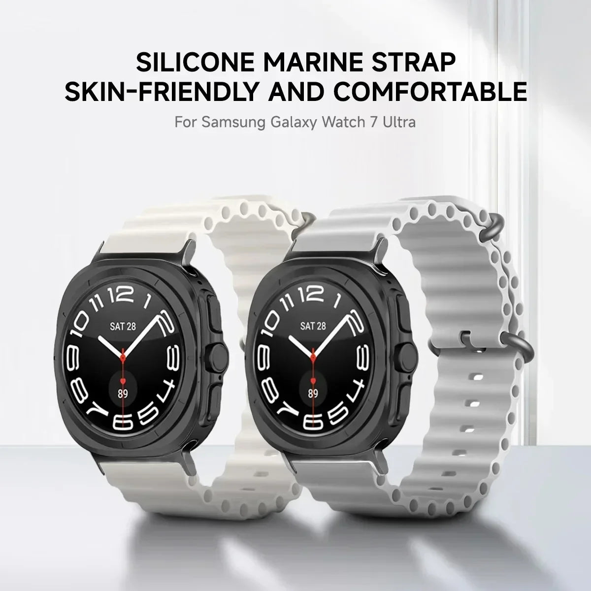 Ocean Strap for Samsung Galaxy Watch 7 Ultra 47mm Sport Silicone Bracelet for Galaxy Watch 7 Ultra Band Metal Connector Correa