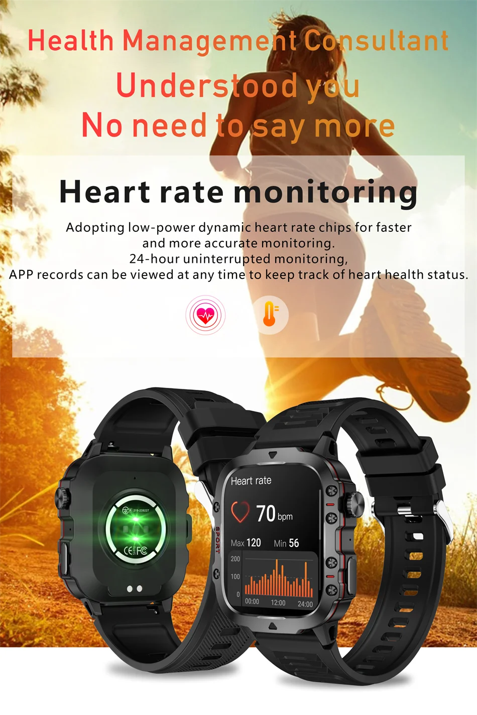 2024 New For Xiaomi Military Smart Watch Men Outdoor Sports Fitness Tracker Health Monitor 1.96"HD BT Call Waterproof Smartwatch