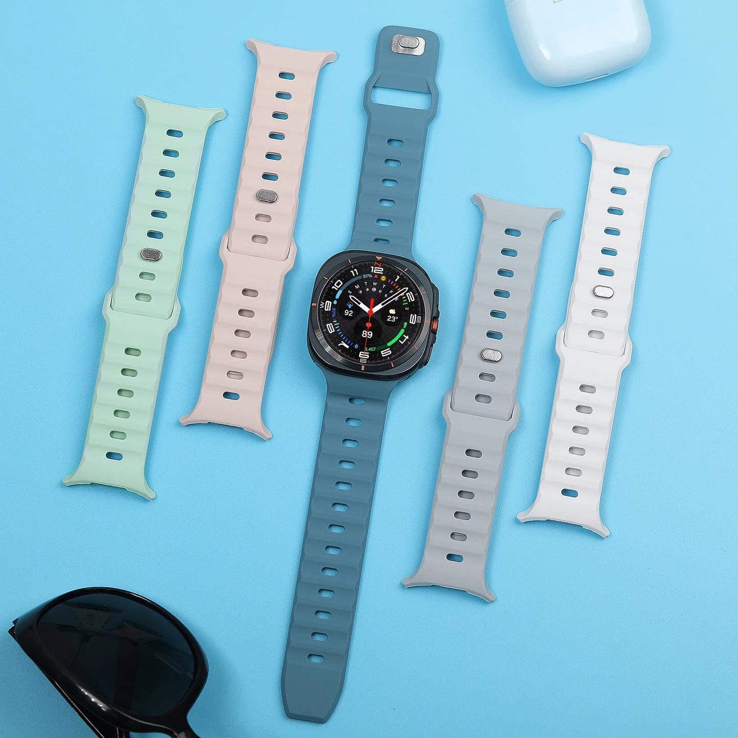 For Samsung Galaxy Watch 7 Ultra Strap 47mm Accessories correa Sport Silicone Bracelet For Samsung Galaxy Watch ultra band 47 mm