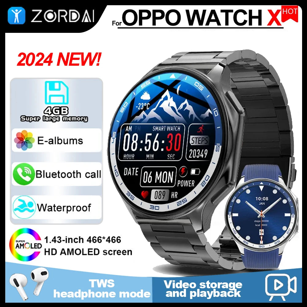 Zordai 2024 New For HUAWEI IOS Watch X High-End Business Watch 4G Large Memory Album Smartwatch Men Sports Fitness Waterproof