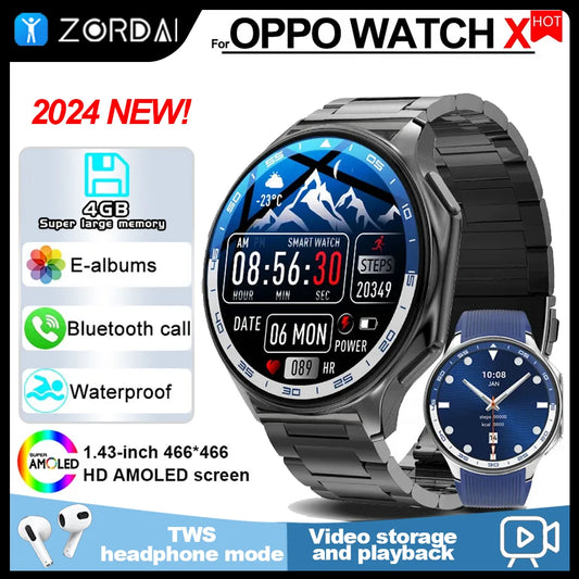 Zordai 2024 New For HUAWEI IOS Watch X High-End Business Watch 4G Large Memory Album Smartwatch Men Sports Fitness Waterproof