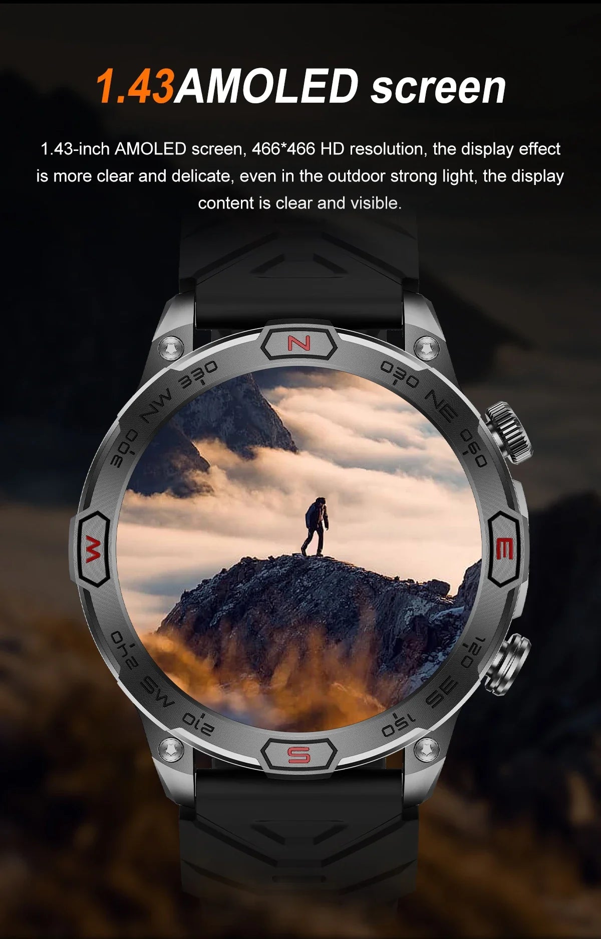 2024 New Outdoor Military GPS Truck Smart Watch Men AMOLED HD Screen Heart Rate IP68 Waterproof Sports Smartwatch For AndroidIOS