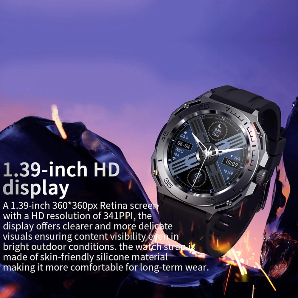 New Double Strap Blue Tooth Call Men Smart Watch Sound Recording Heart Rate IP68 Waterproof Health monitoring 2024 Smartwatch