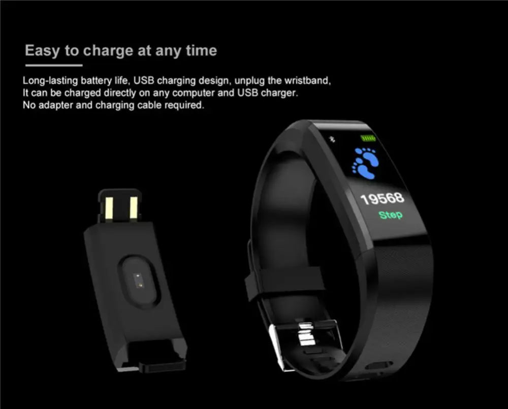 115Plus Smart Watch bluetooth-compatible Sport Watch Health Wristband Heart Rate Fitness Pedometer Bracelet 115 Smart Band