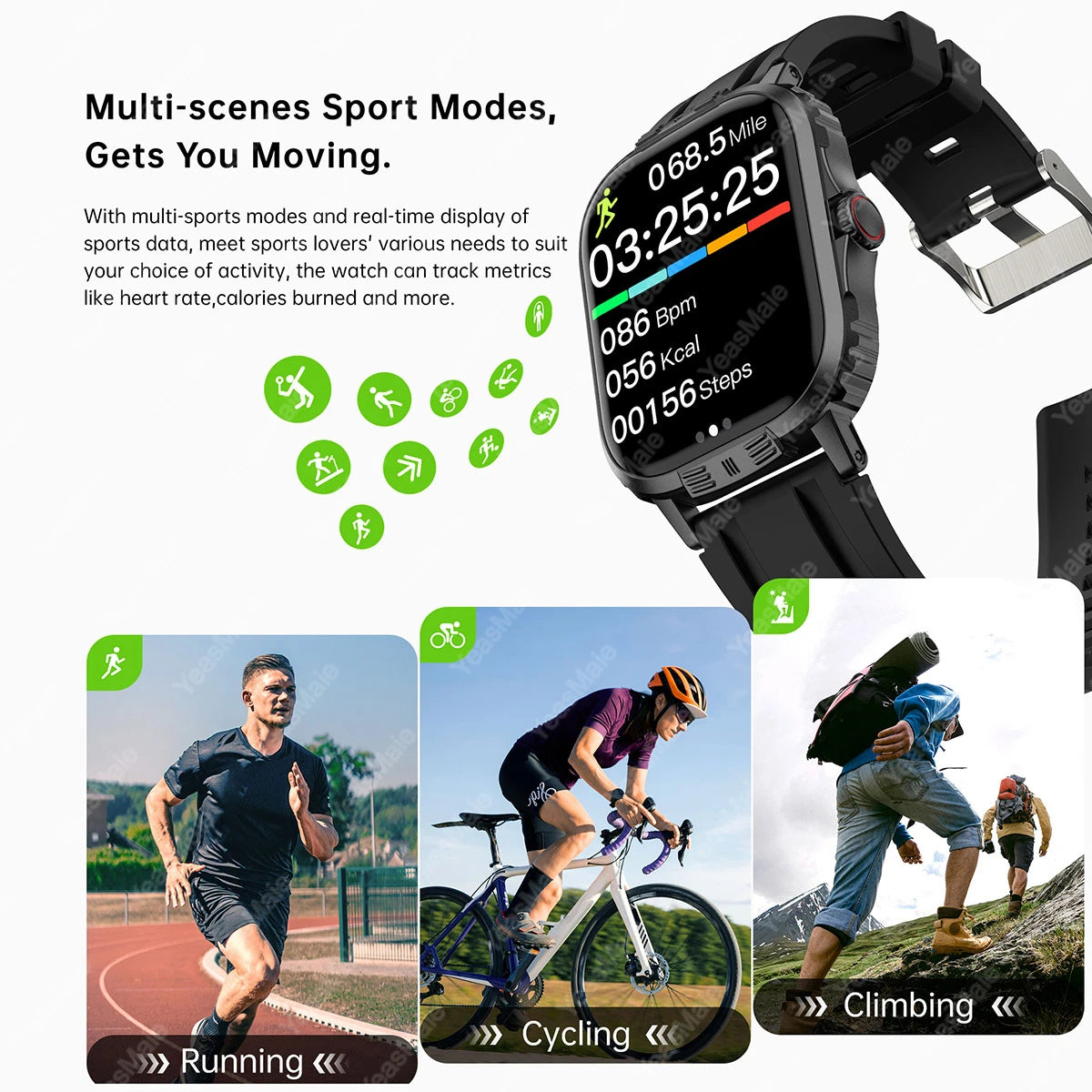 2024 New Smart Watch Bluetooth Call Heart Rate Calculator Smart Island Sport Blood Pressure Monitoring Smartwatchs For Men Women