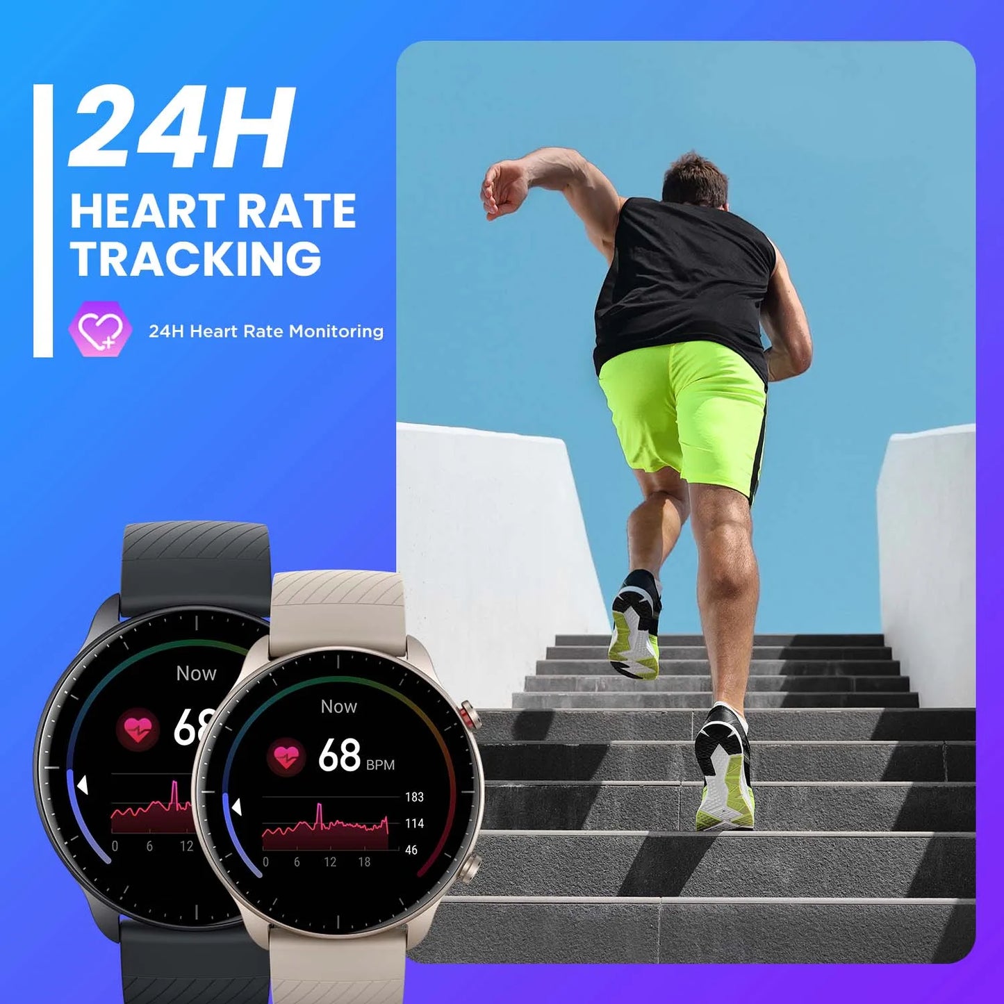 [New Version] Amazfit GTR 2 New Version Smartwatch 46mm  Alexa Curved Bezel-less Design Ultra-long Battery Life Smart Watch