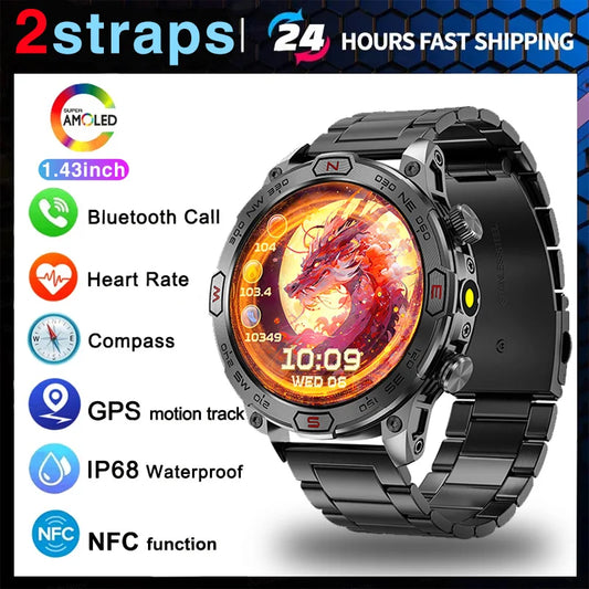 For Android Xiaomi Android Men Outdoor Smartwatch Bluetooth Call Sport Tracker Blood Pressure IP68 Waterproof Smart Watches 2024