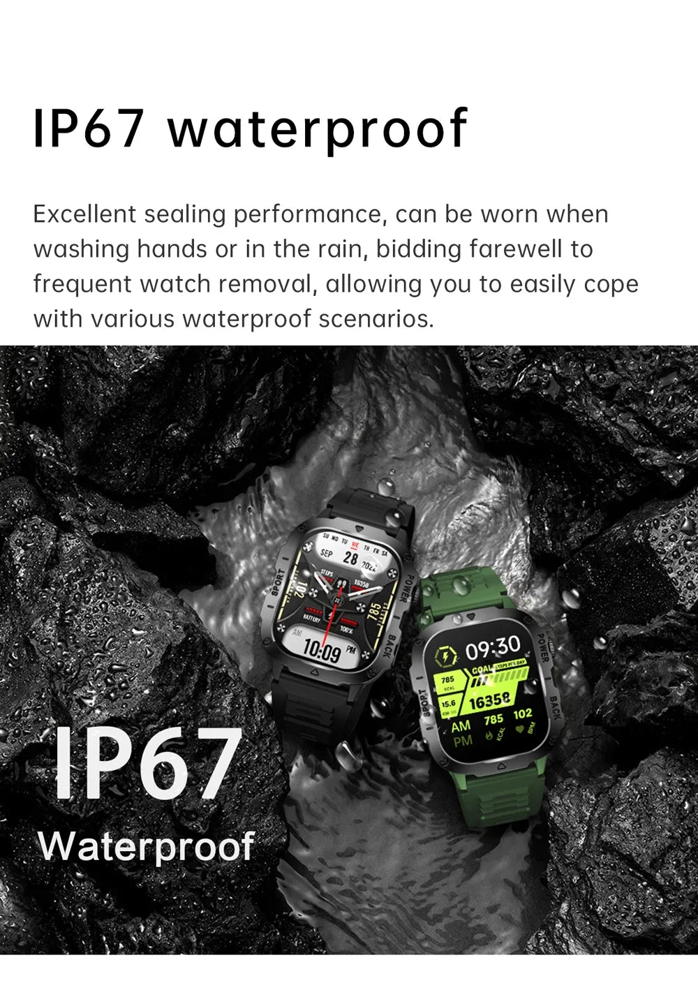 2024 Outdoor Smart Watch Men 2.01" Screen 3ATM Waterproof Watches Bluetooth Call Ai Voice Sport Smartwatch for Android IOS Phone