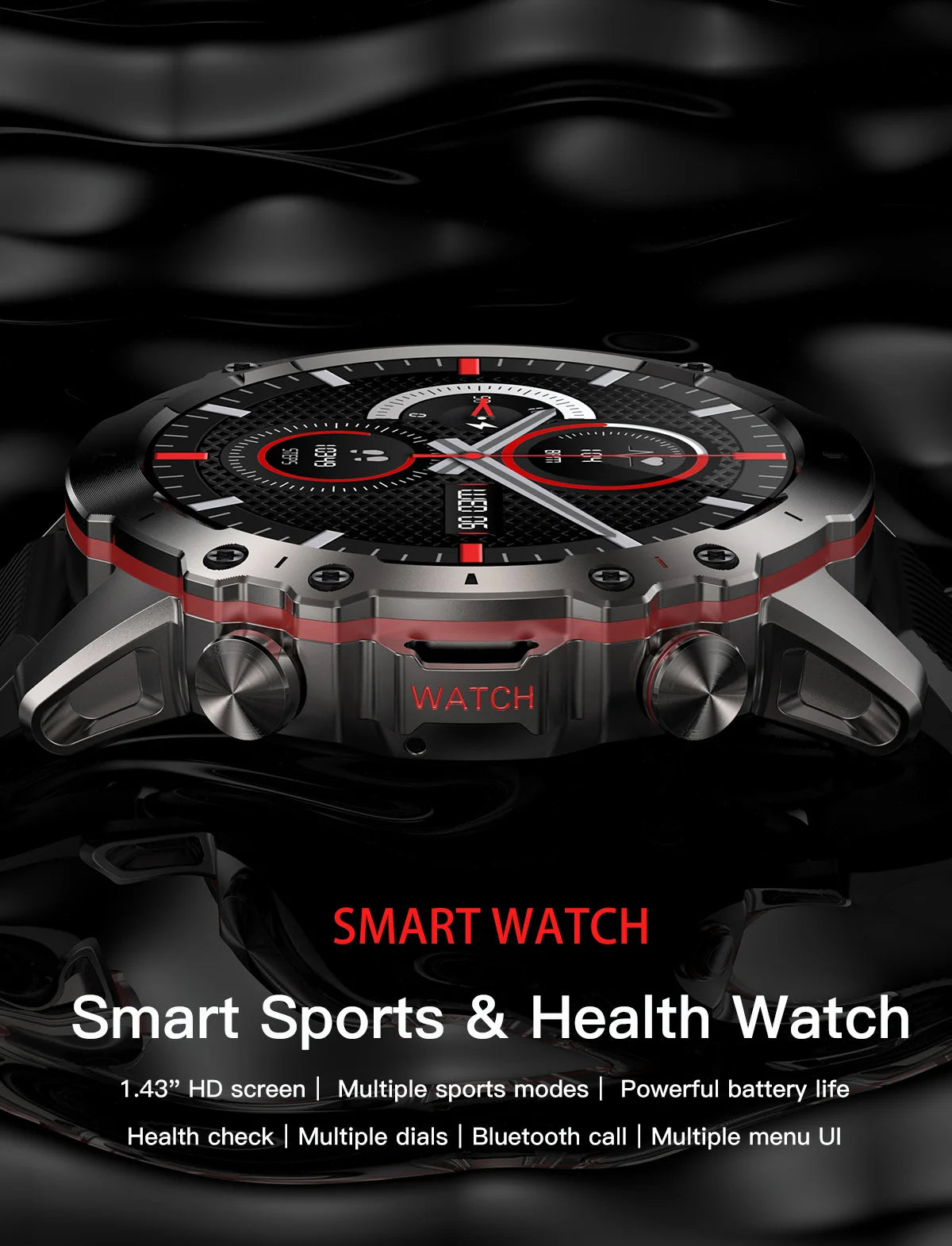 2024 New Rugged Military Outdoor Smart Watch For Men BT Call Waterproof Sports fitness Watches Blood Oxygen Smartwatch relojes