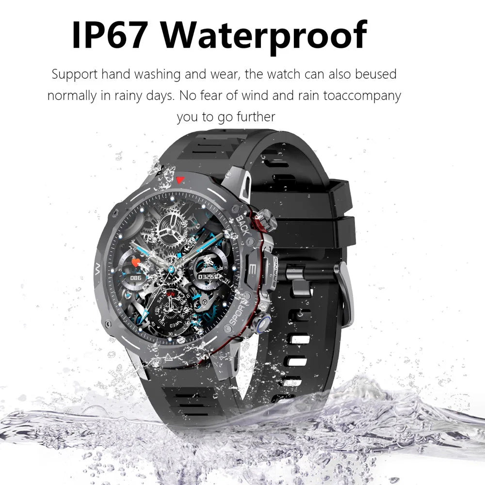 1.39" Outdoors Sports Fitness Men Smart Watch Blue Tooth Call Heart Rate Blood Oxygen Waterproof Watches Music 2024 Smartwatch