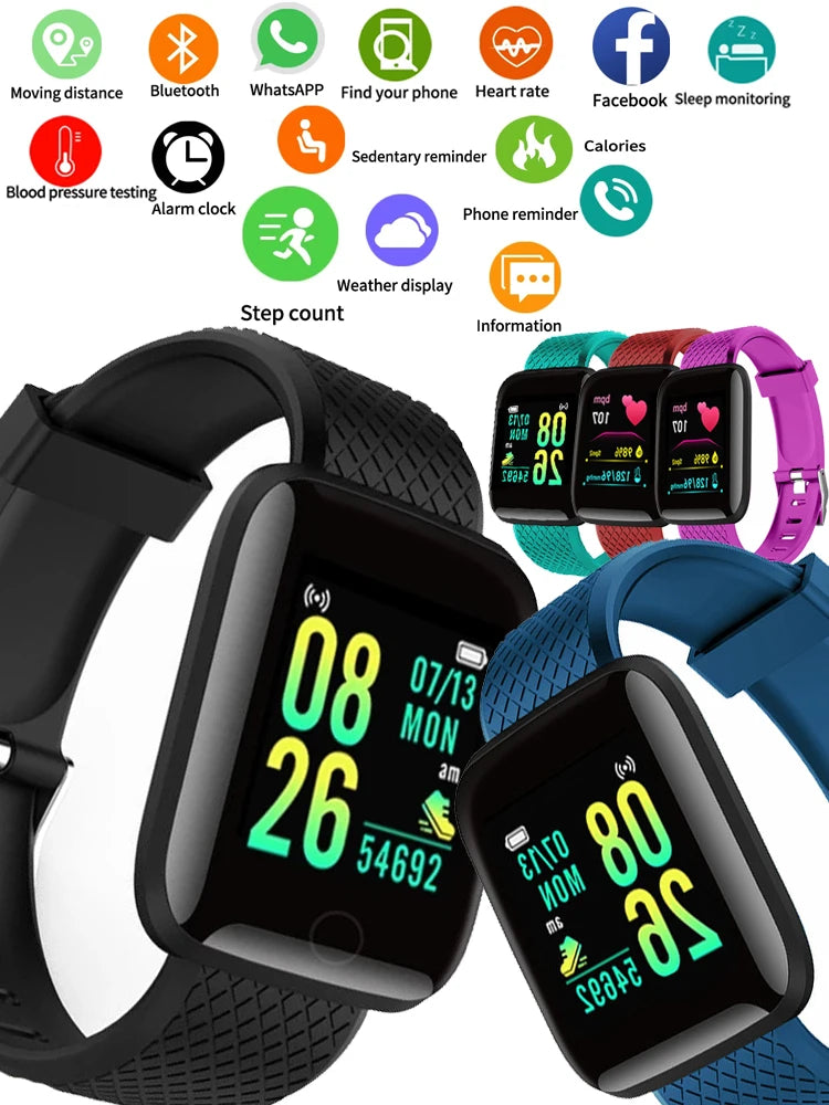 116plu Real Stepcount Smart Watch Multi Function Step Connected Smart Watch For Men And Women Suitable For And Android