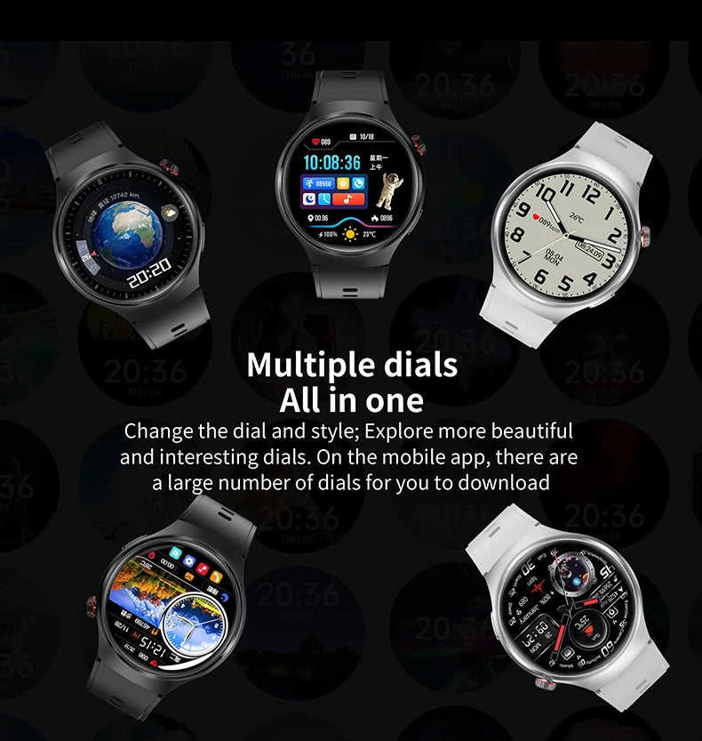 2024 New GT4 Pro Smart Watches Men AMOLED HD Screen Bluetooth Call IP68 Waterproof Watches Blood Oxygen Smartwatches For Xiaomi