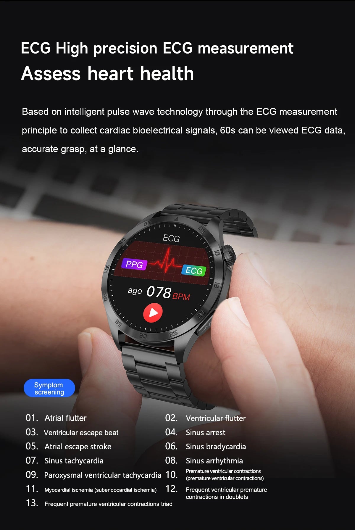 2024 For XIAOMI ECG+PPG Medical Grade Smart Watch Men Blood Sugar Blood Lipid Uric Acid Bluetooth Call Sport Health Smartwatches