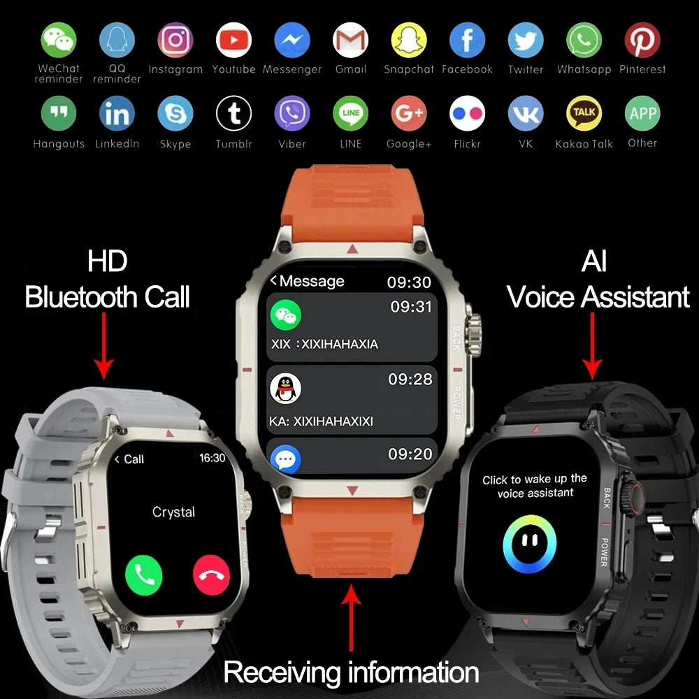 2024 New GPS Sports Smart Watch Men AMOLED HD ScreenFor AndroidNFC Bluetooth Call Outdoor Military SmartWatch IP68 Waterproof ﻿