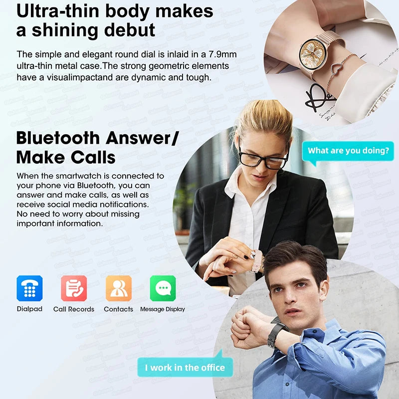 For Xiaomi Huawei 2024 New 1.43 inches Bluetooth Call Smartwatch Women Men AMOLED 466*466 HD Pixel Display Smartwatches Ladies ﻿