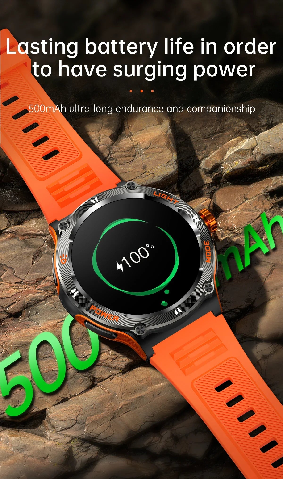 2024 New Rugged Military GPS Track Smart Watch Men Bluetooth Call 500Mah 3ATM Waterproof Outdoor SmartWatches For Huawei Xiaomi