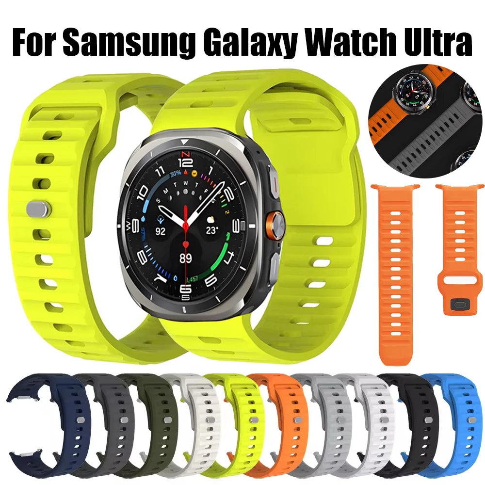 Soft Silicone Band For Samsung Galaxy Watch Ultra 47mm Women Men Sport Watchband For Samsung Watch 7 Ultra 47mm Strap Bracelet