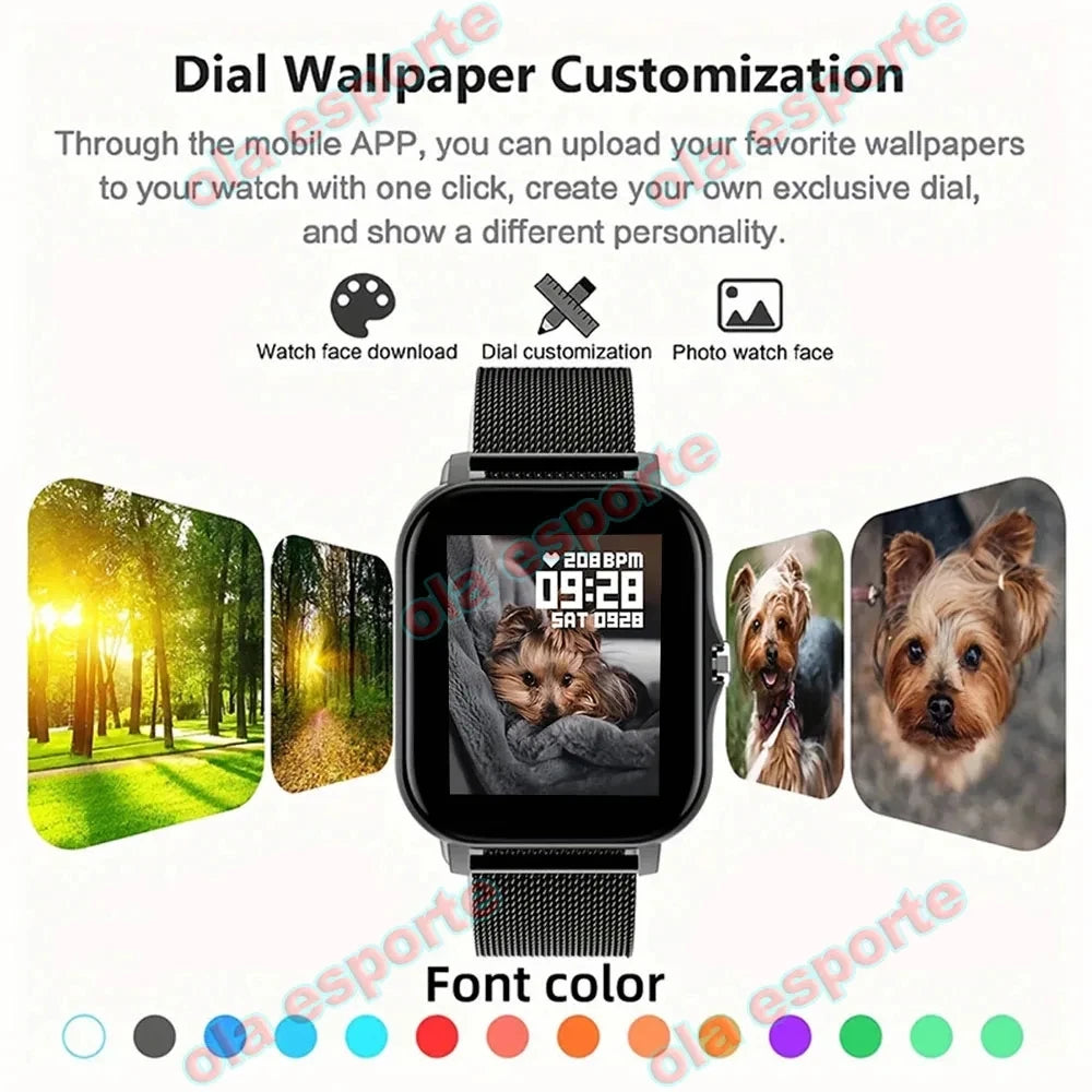 New Smart Watch 2024 Women Men Watches Bluetooth Call Sport Waterproof Heart Rate Full Touch SmartWatch for Xiaomi HUAWEI