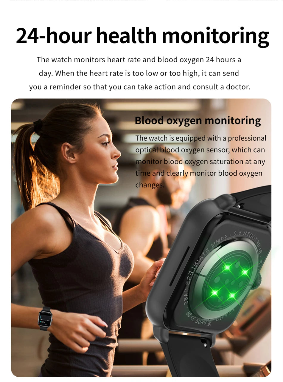 GPS Sport Tracker For Android AMOLED Smart Watch Men Blood Sugar Bluetooth Call IP68 Waterproof Women Smartwatch Clock 2024 New