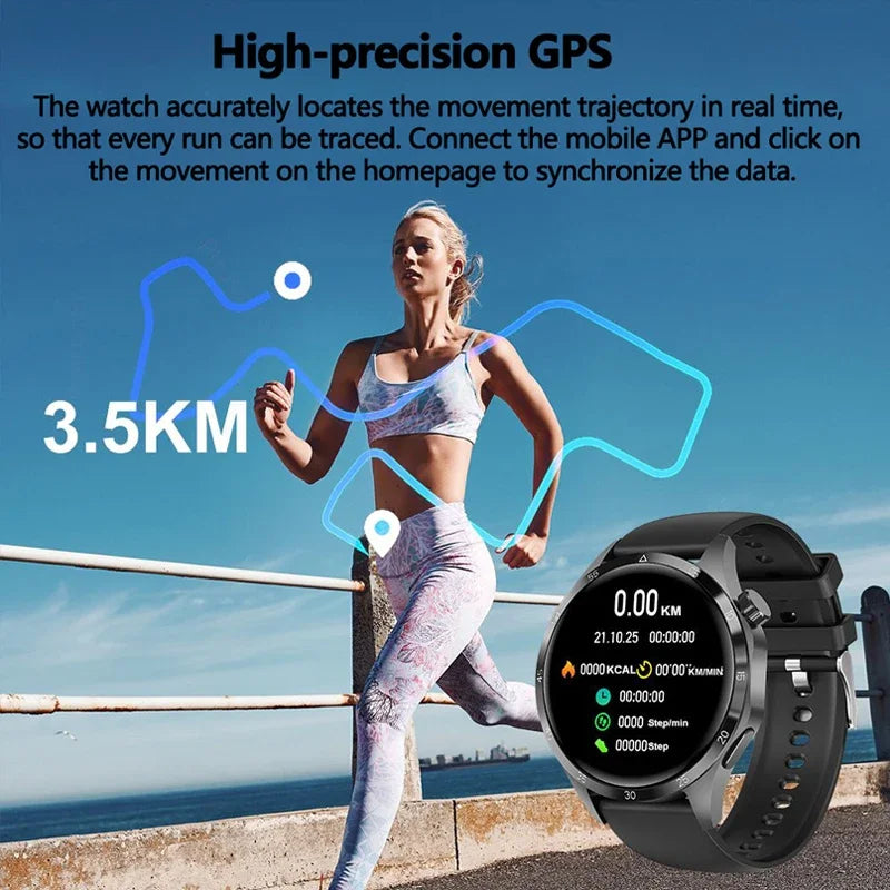 For Huawei Xiaomi Smart Watch Men NFC GPS Tracker AMOLED 360*360 HD Screen Heart Rate Bluetooth Call SmartWatch 2024 Men's Watch