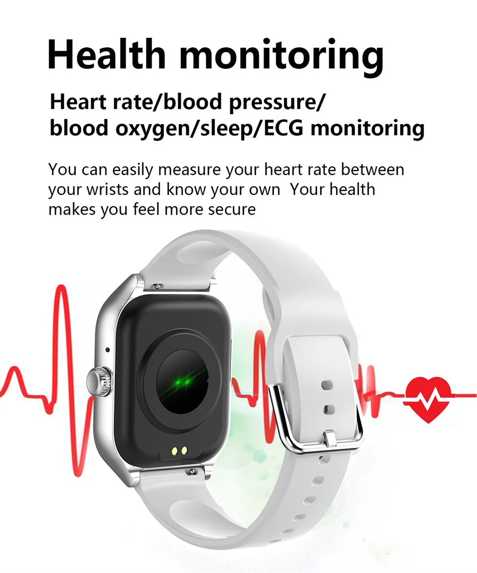 ECG+PPG Smart Watch Men Heart Rate blood Pressure Blood Oxygen Monitoring Health triple Loop Bluetooth Call Smartwatch Women