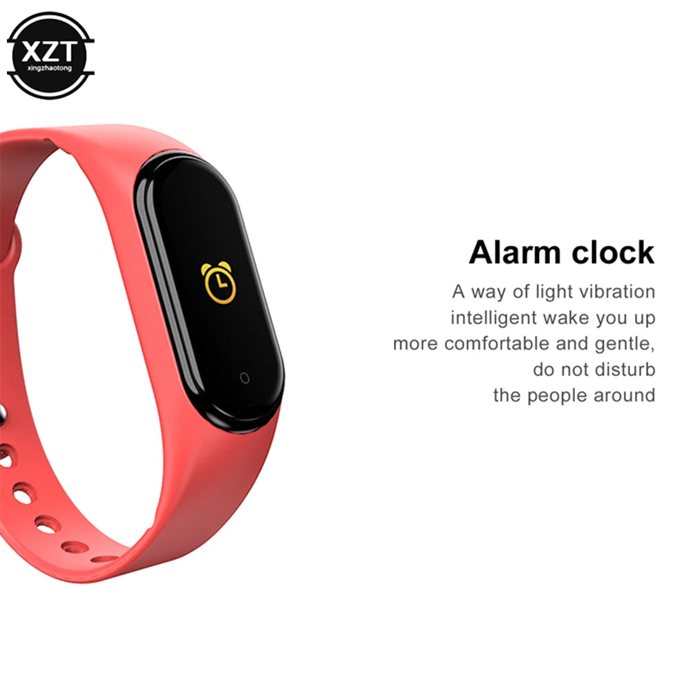 2023 XZT M4 Wristband Sport Fitness Pedometer Color Screen Smart Bracelet Blood Pressure Walk Step Counter Smart Band Watch