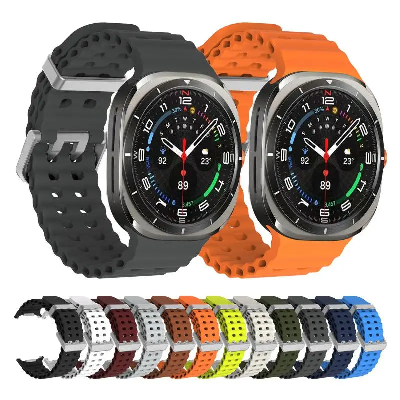 1:1 Marine Band For Samsung Galaxy Watch Ultra 47mm NO Gaps Sports Silicone Strap For Samsung Watch 7 Ultra 47mm Bracelet Correa