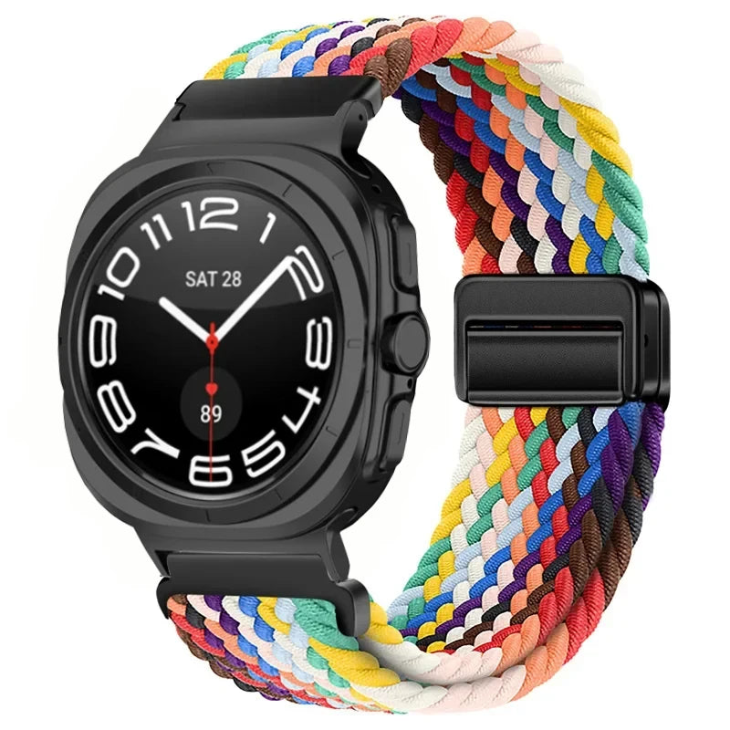 Nylon Loop Band for Samsung Galaxy Watch Ultra 47mm Strap Magnetic Buckle Bracelet Wristband for Galaxy Watch 7 Ultra Watchband