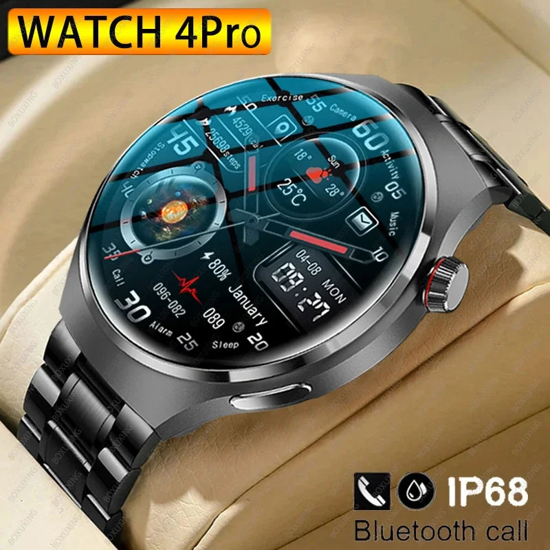 2024 New GPS Smart Watch Men For Huawei GT4 Pro AMOLED HD Screen Heart Rate Bluetooth Call NFC IP68 Waterproof Sport Smartwatch