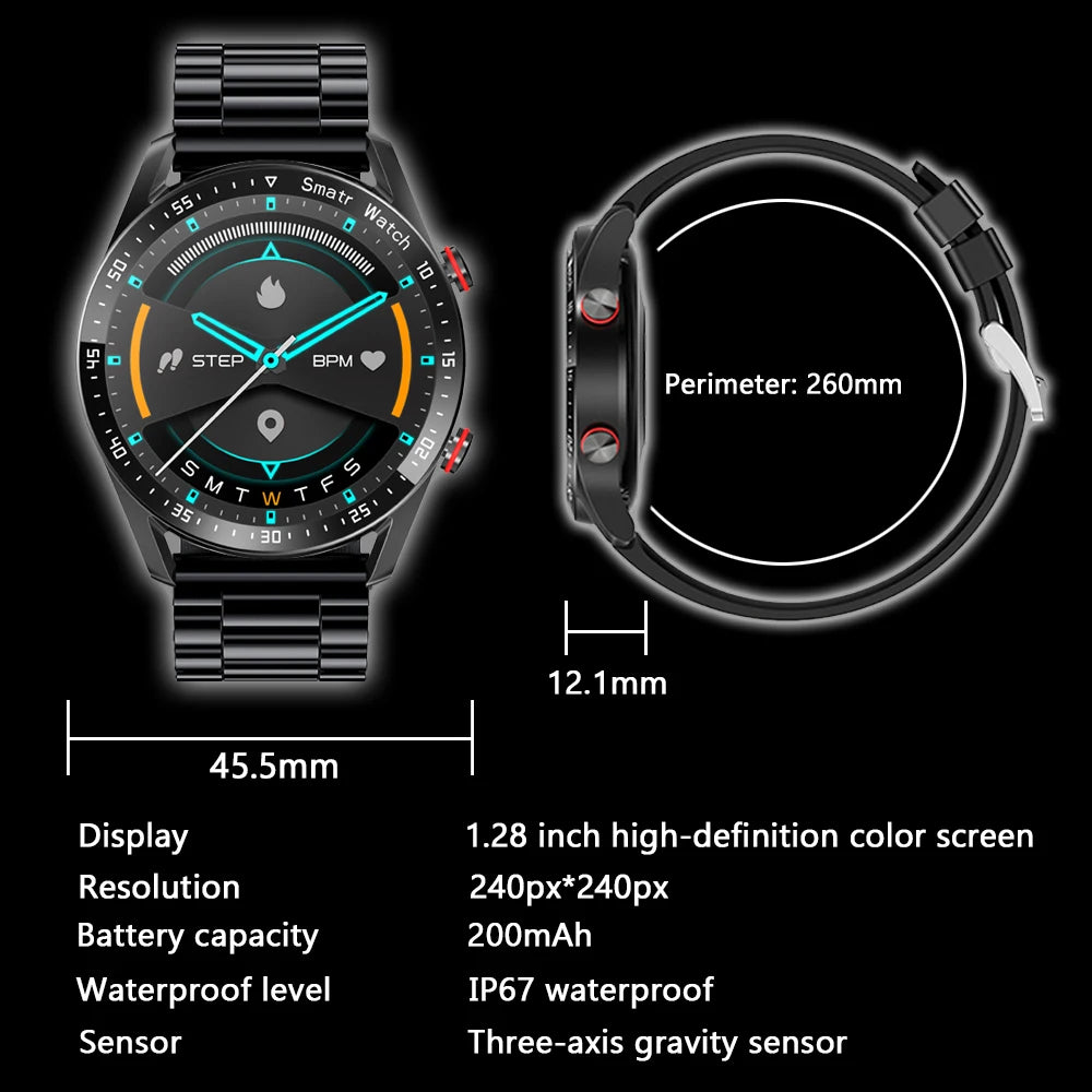 2024 New ECG+PPG Smart Watch Men Health Monitoring Business Watches Waterproof HD Bluetooth Call Man SmartWatch For Android IOS