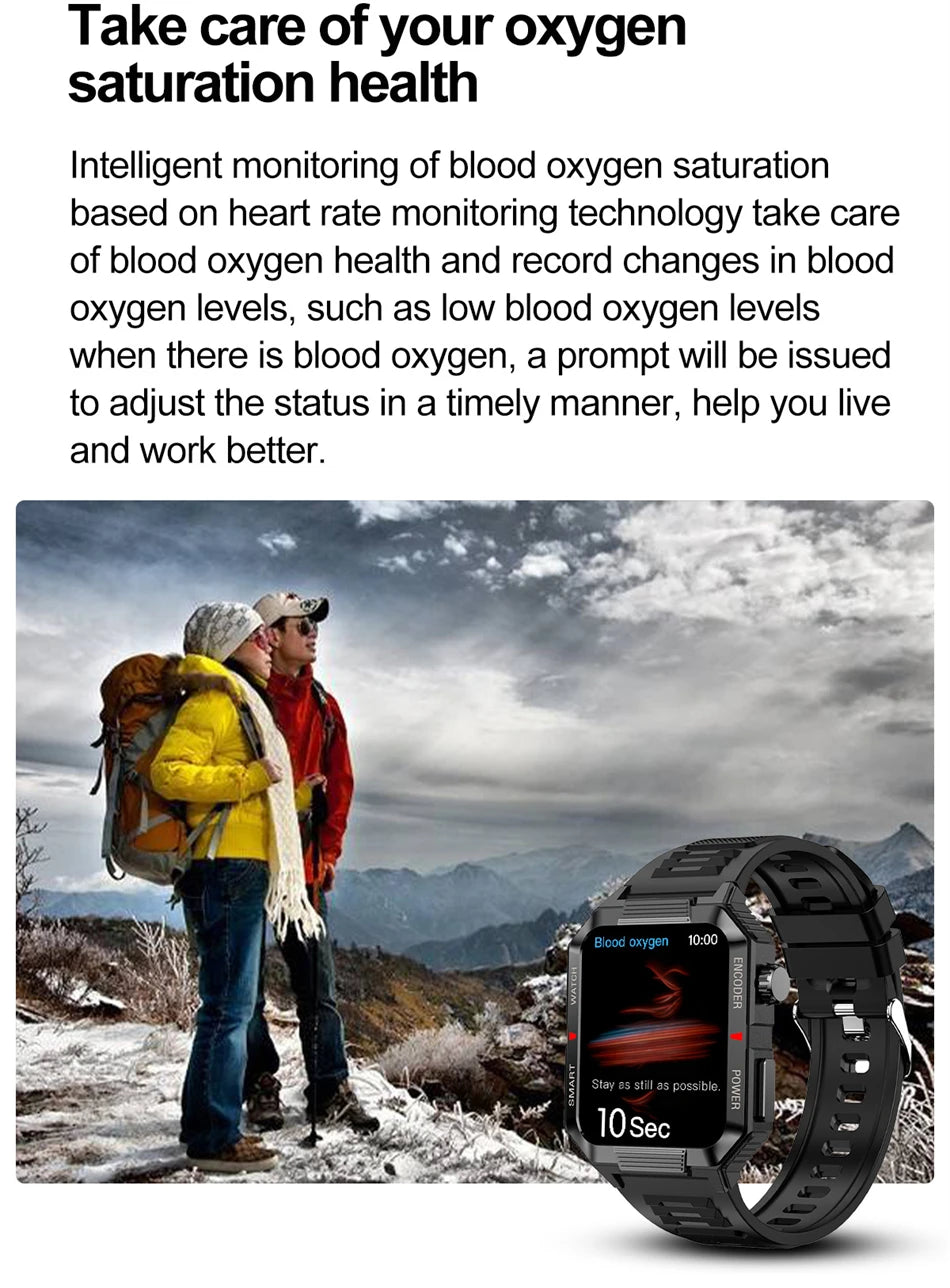 2024 New Rugged Military GPS Smart Watch Men AMOLED HD Screen Heart Rate Bluetooth Call Waterproof Outdoor SmartWatch For Xiaomi