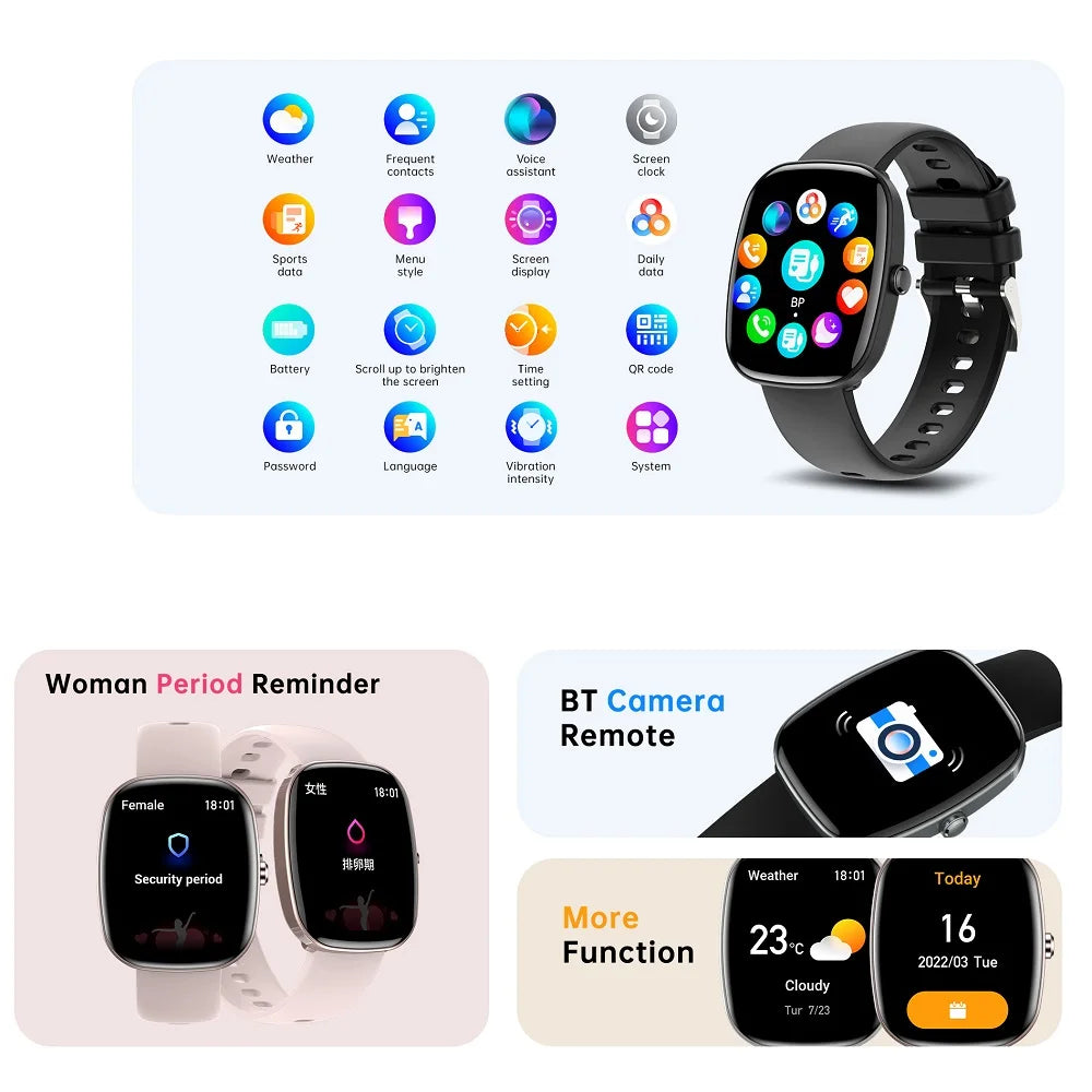 2024 Smartwath Woman Sports Clock Bluetooth SOS NFC Waterproof IP68 Wine Barrels Shape Portuguese Korean Polish Language Men New