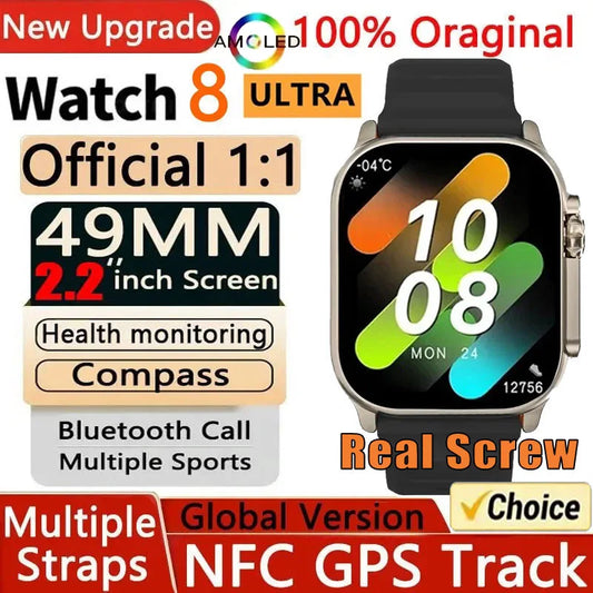 Watch 8 Ultra Smart Watch 49mm 2024 New NFC Men Women GPS Track Bluetooth Call BT Music Games Wireless Charging Smartwatch