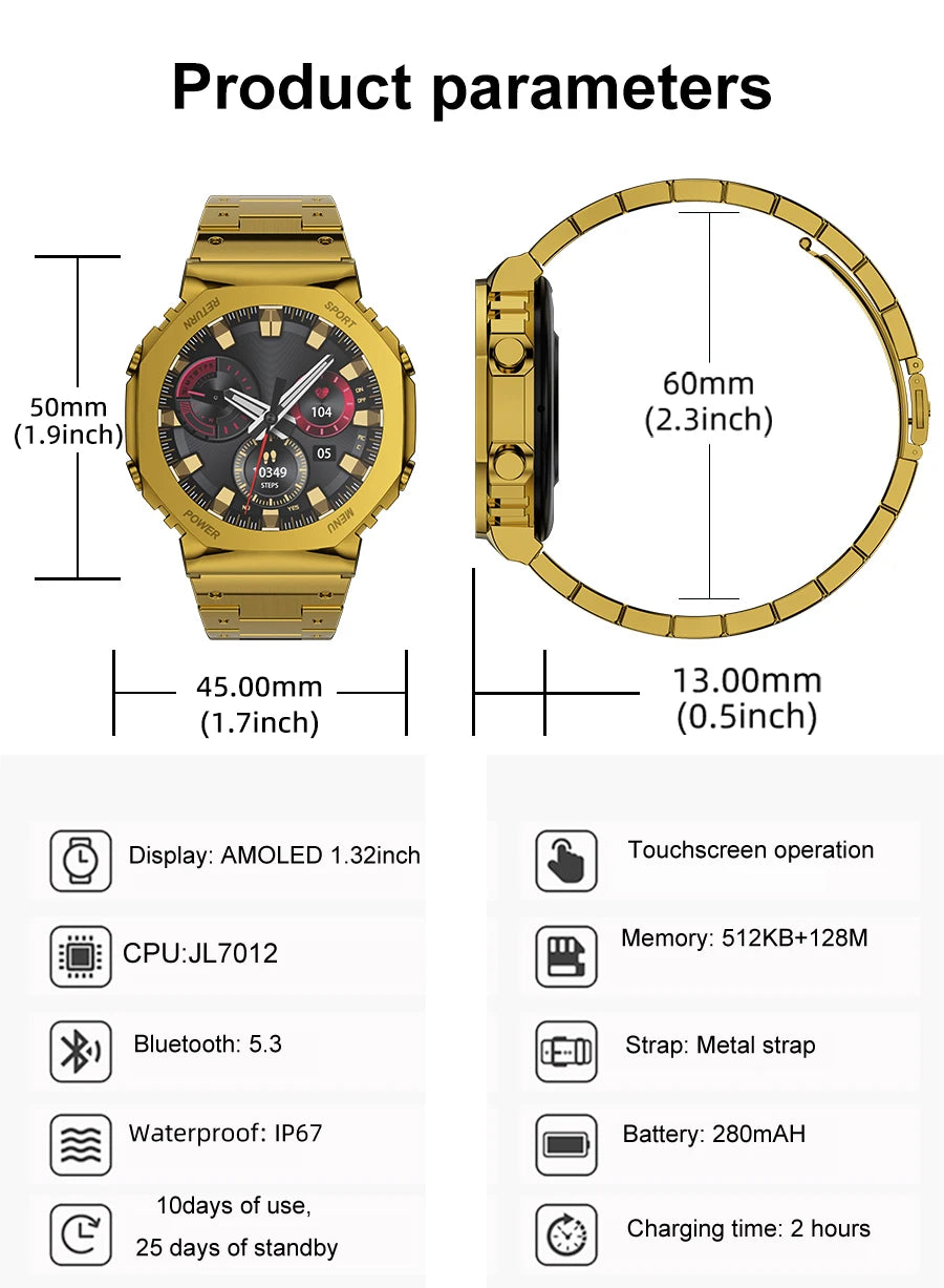 High-end Men's Smartwatch LEFYR AW51 Smart Watch 2024 Men Original Copy Brand Fitness Bluetooth Call Voice Connected pk gtr 4