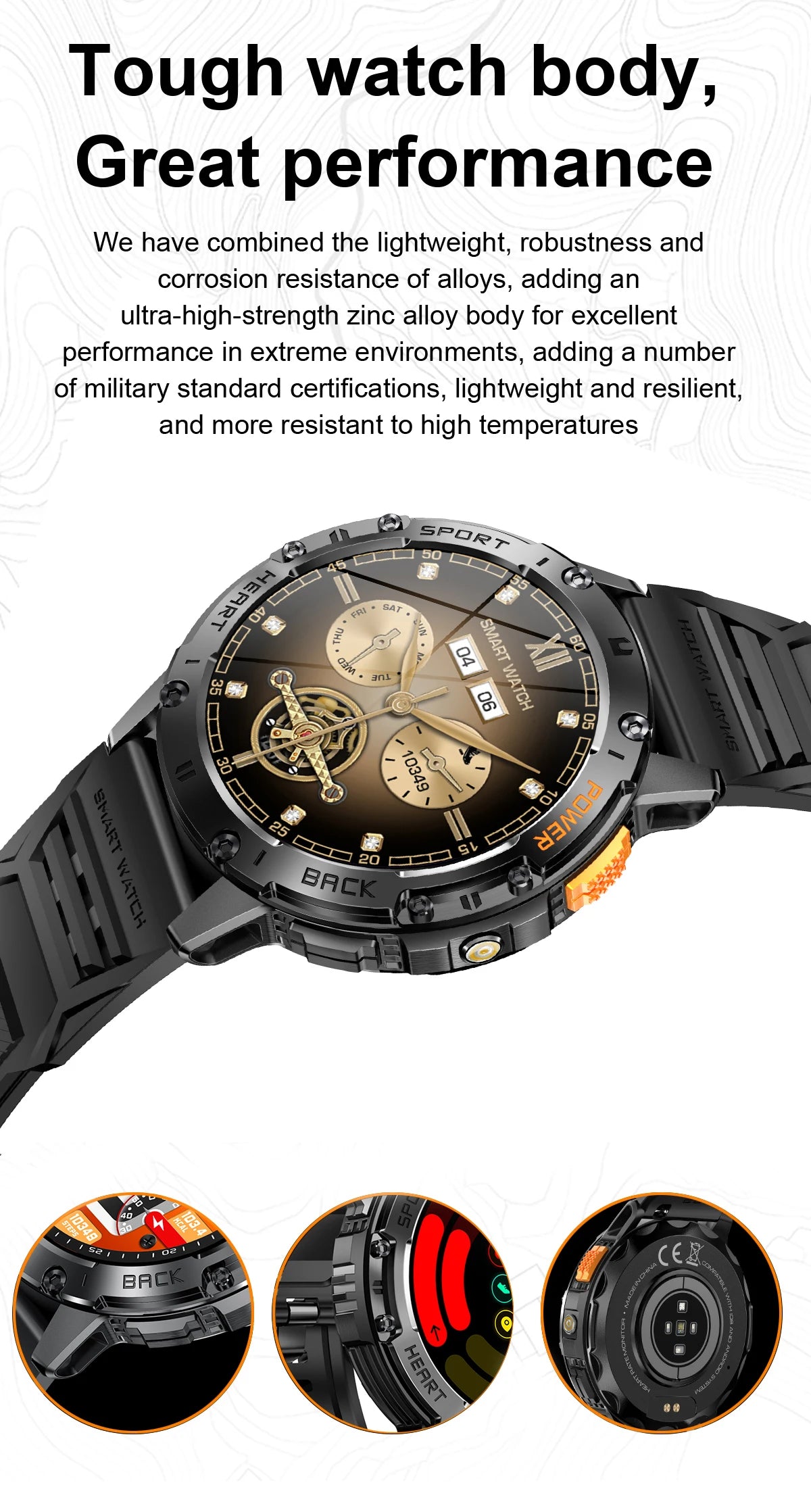 LIGE Outdoor Smartwatch For Men Bluetooth Call 530mAh Battery Flashlight AMOLED Watch Screen Sports Waterproof Smart Watch 2024