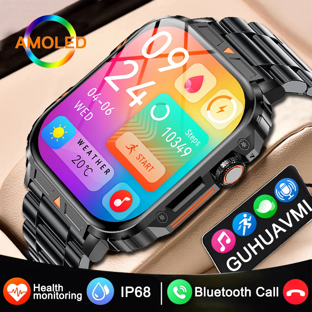 2024 New For Huawei Rugged Military GPS Smart Watch Men AMOLED HD Screen Heart Rate Bluetooth Call Waterproof Outdoor SmartWatch