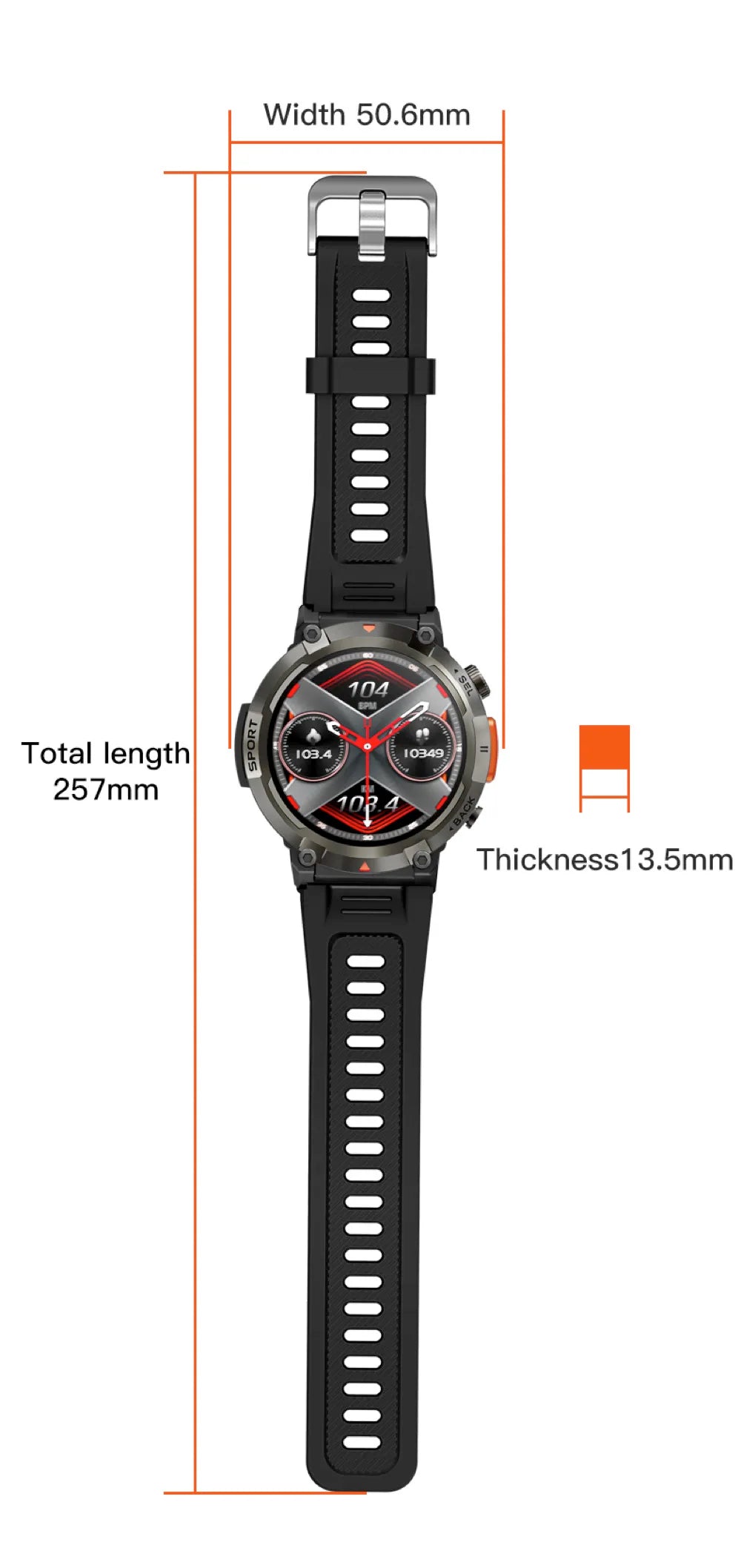 2024 Outdoor Sport Smartwatch Men Flashlight Heart Rate Fitness Bracelet Bluetooth Call Whatsapp Notification Waterproof Watch