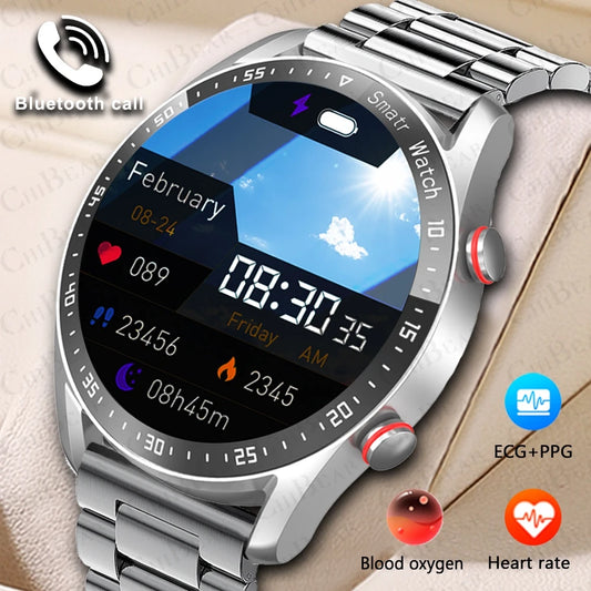 2024 New ECG+PPG Men's Smart Watch Heart Rate Blood Pressure Health Monitoring Watches Bluetooth Call Smartwatch for Men Women