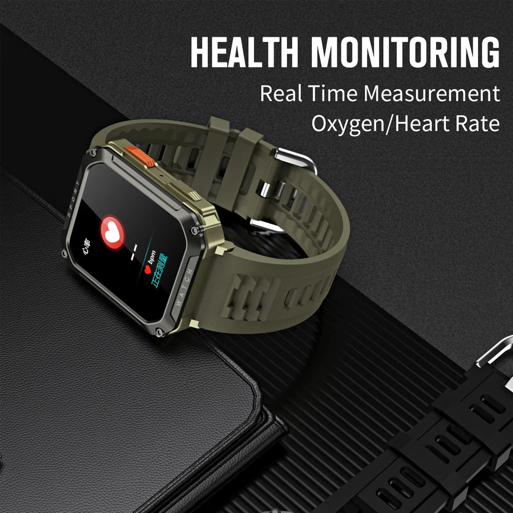 2024 New Outdoor Military Smart Watch Men Bluetooth Call Smartwatch GPS Sport Waterproof Ftiness tracker Watch For Android IOS