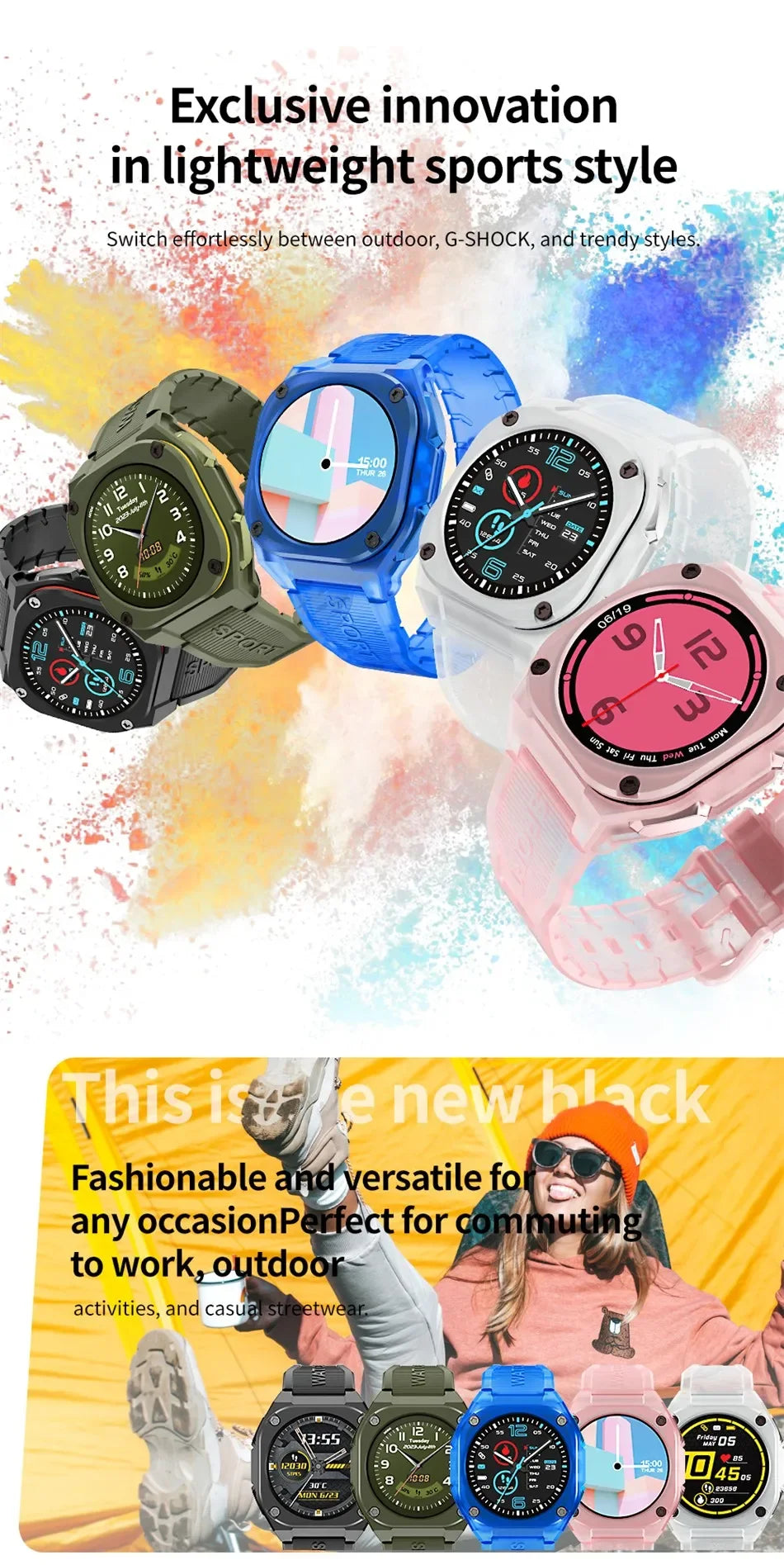 2024 Men Smart Watch AMOLED Screen Always On Display Clock  Women smartwatch Compass Sports SmartWatches 5ATM Waterproof Watches