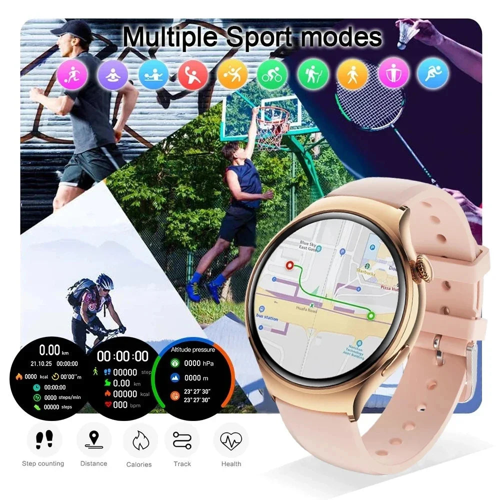 For Xiaomi 2024 New Lady Fashion Smart Watch women AMOLED HD Screen GPS Heart Rate Bluetooth Call Waterproof Outdoor SmartWatch