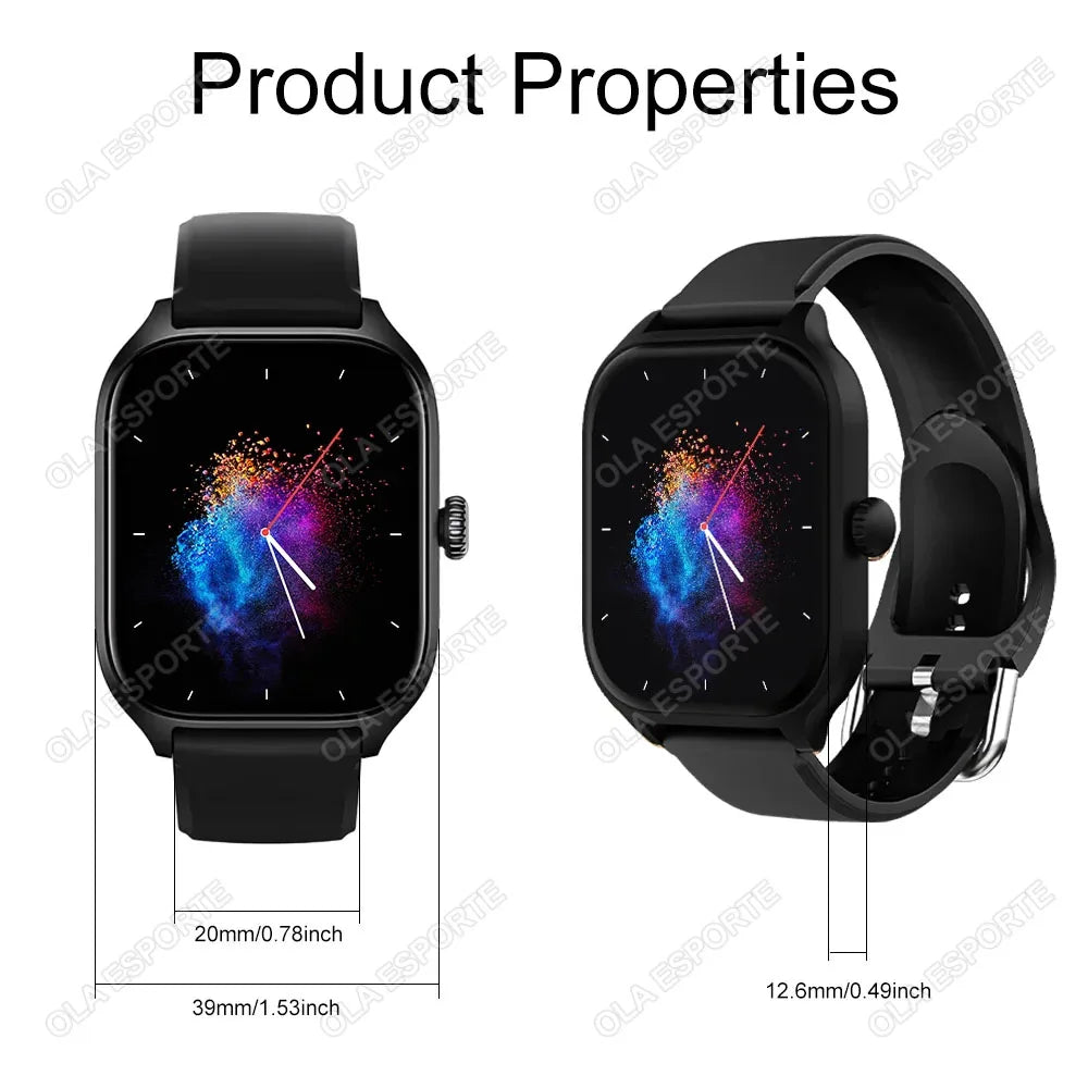 2024 New Smartwatch Custom Dial Answer Call Calorie Tracking Heart Rate Blood Oxygen Monitoring Waterproof Smart Watch Men Women